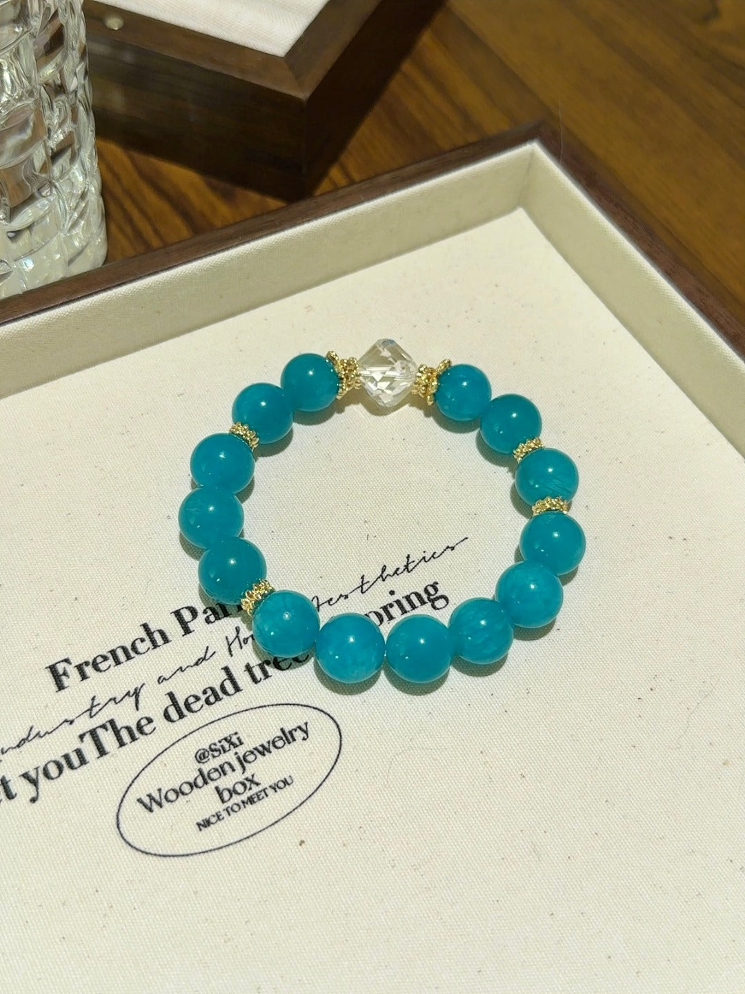 ▫️▪️ Tianhe stone white crystal sugar cube bracelet